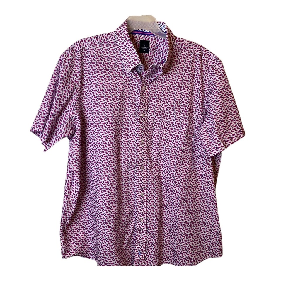 Tailorbyrd Collection Mens 3XL Watermelon Print Short Sleeve Button Down Shirt